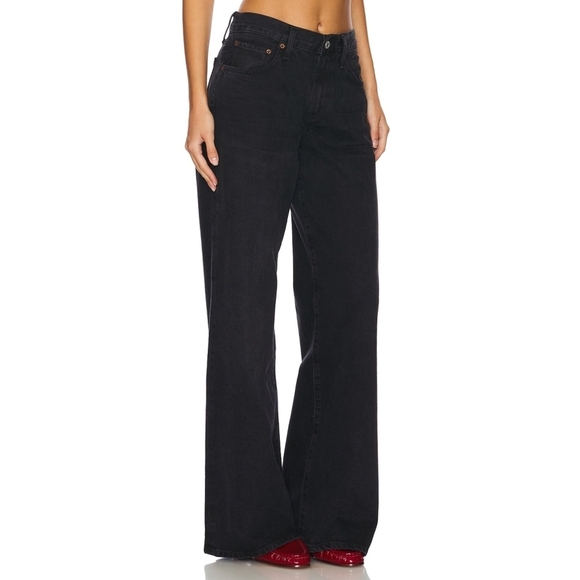 NWT Agolde | Clara Low Rise Baggy Flare Jeans in Mascara - Picture 12 of 14